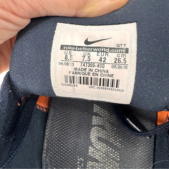 Nike Lunarglide 7 Men’s Running Shoes Dark Obsidian/Total Orange Size US 8.5 - Picture 6 of 7